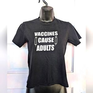 Youth Tshirt Black "VACCINES CAUSE ADULTS"